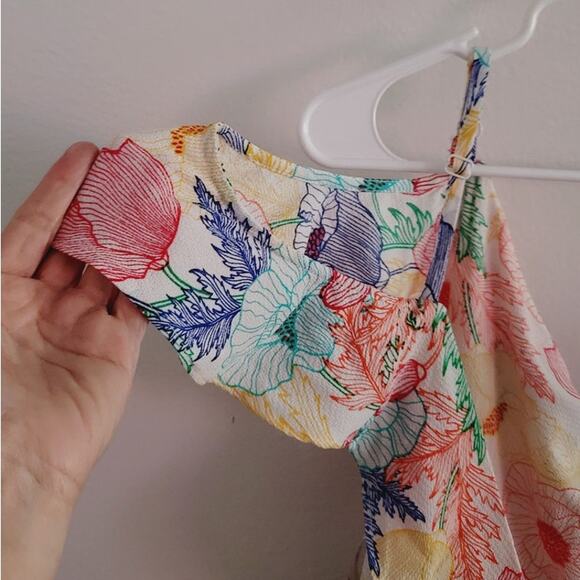 City Chic Etched Poppy Floral Print Wrap Dress Plus Large 20 - Picture 7 of 9